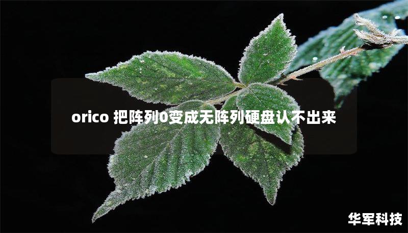 orico 把阵列0变成无阵列硬盘认不出来